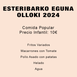 Comida Popular 2024, Ticket Infantil